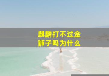 麒麟打不过金狮子吗为什么