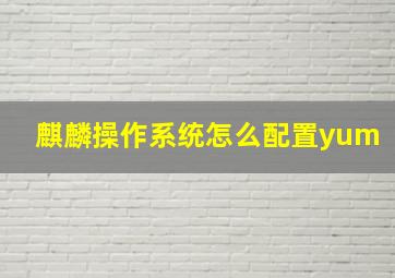 麒麟操作系统怎么配置yum