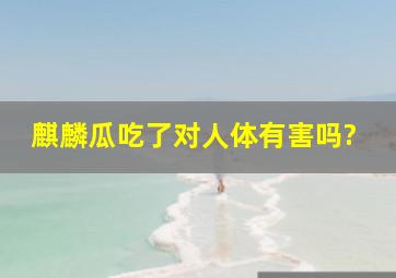 麒麟瓜吃了对人体有害吗?