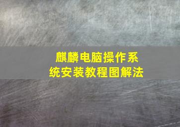 麒麟电脑操作系统安装教程图解法