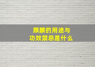 麒麟的用途与功效禁忌是什么