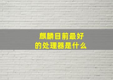 麒麟目前最好的处理器是什么