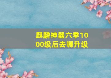 麒麟神器六季1000级后去哪升级