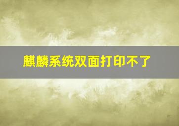 麒麟系统双面打印不了