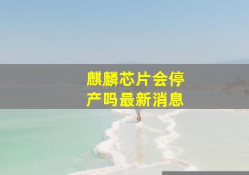 麒麟芯片会停产吗最新消息