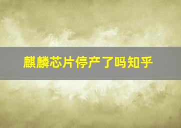 麒麟芯片停产了吗知乎