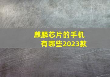 麒麟芯片的手机有哪些2023款