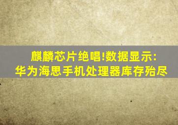 麒麟芯片绝唱!数据显示:华为海思手机处理器库存殆尽