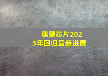 麒麟芯片2023年回归最新进展