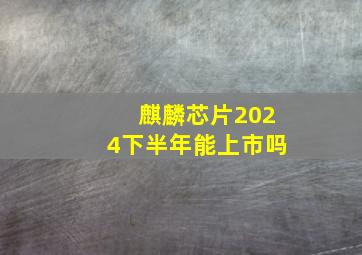 麒麟芯片2024下半年能上市吗