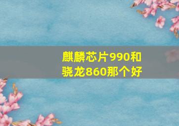 麒麟芯片990和骁龙860那个好