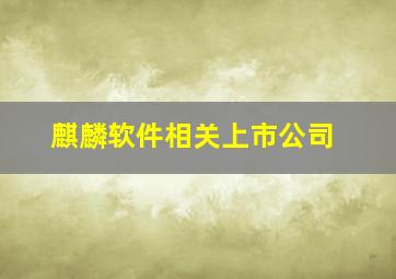 麒麟软件相关上市公司