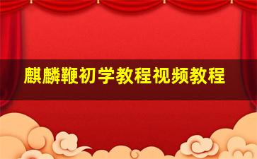 麒麟鞭初学教程视频教程