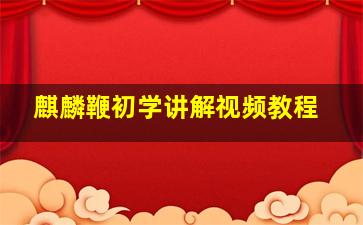 麒麟鞭初学讲解视频教程