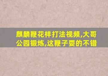 麒麟鞭花样打法视频,大哥公园锻炼,这鞭子耍的不错