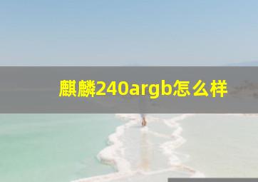 麒麟240argb怎么样