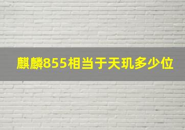 麒麟855相当于天玑多少位