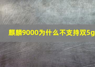 麒麟9000为什么不支持双5g