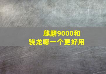 麒麟9000和骁龙哪一个更好用