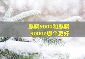 麒麟9000和麒麟9000e哪个更好