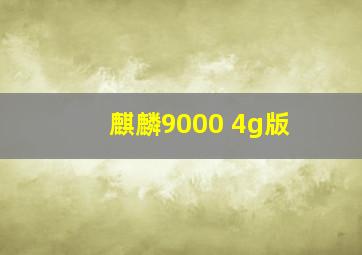 麒麟9000 4g版