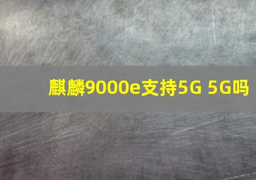 麒麟9000e支持5G+5G吗