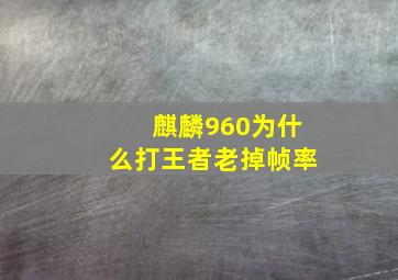 麒麟960为什么打王者老掉帧率