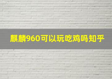 麒麟960可以玩吃鸡吗知乎