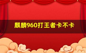 麒麟960打王者卡不卡