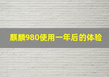 麒麟980使用一年后的体验