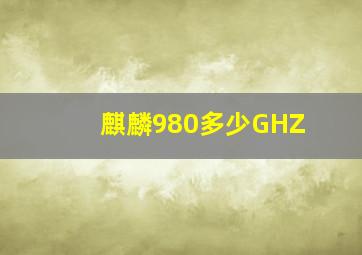 麒麟980多少GHZ