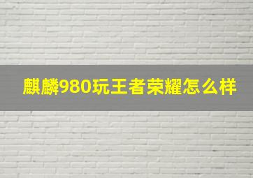 麒麟980玩王者荣耀怎么样