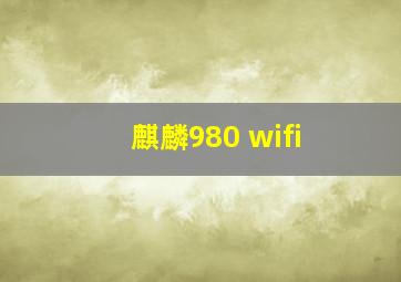 麒麟980 wifi