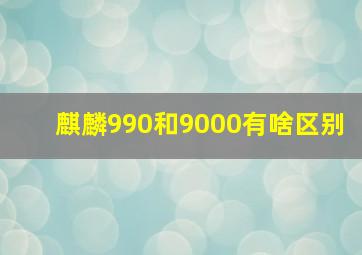 麒麟990和9000有啥区别