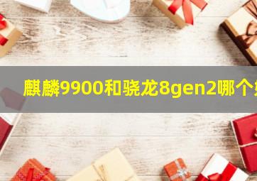 麒麟9900和骁龙8gen2哪个好