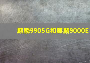 麒麟9905G和麒麟9000E