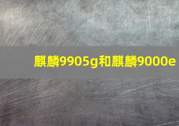 麒麟9905g和麒麟9000e