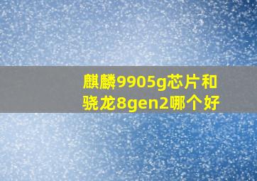 麒麟9905g芯片和骁龙8gen2哪个好