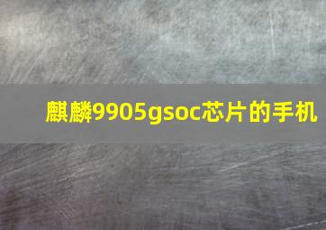 麒麟9905gsoc芯片的手机