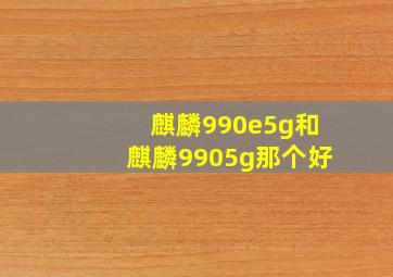 麒麟990e5g和麒麟9905g那个好