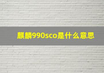 麒麟990sco是什么意思