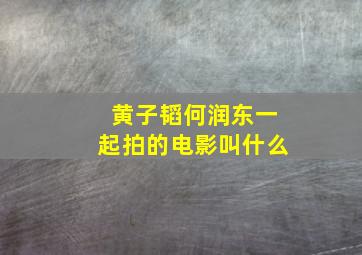 黄子韬何润东一起拍的电影叫什么