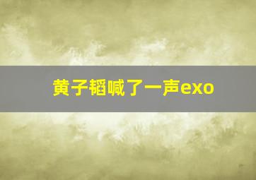 黄子韬喊了一声exo