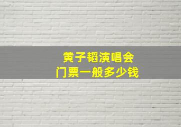 黄子韬演唱会门票一般多少钱