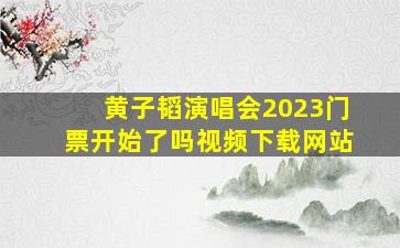 黄子韬演唱会2023门票开始了吗视频下载网站