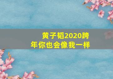 黄子韬2020跨年你也会像我一样