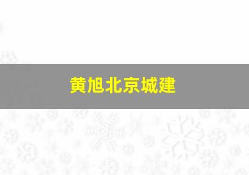 黄旭北京城建