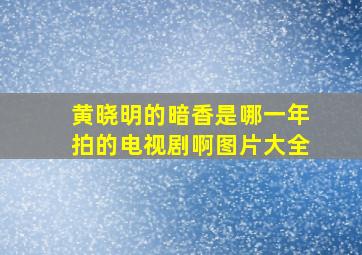 黄晓明的暗香是哪一年拍的电视剧啊图片大全