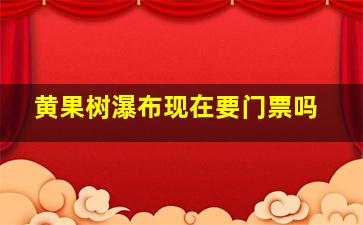 黄果树瀑布现在要门票吗