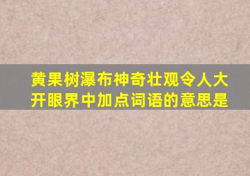 黄果树瀑布神奇壮观令人大开眼界中加点词语的意思是